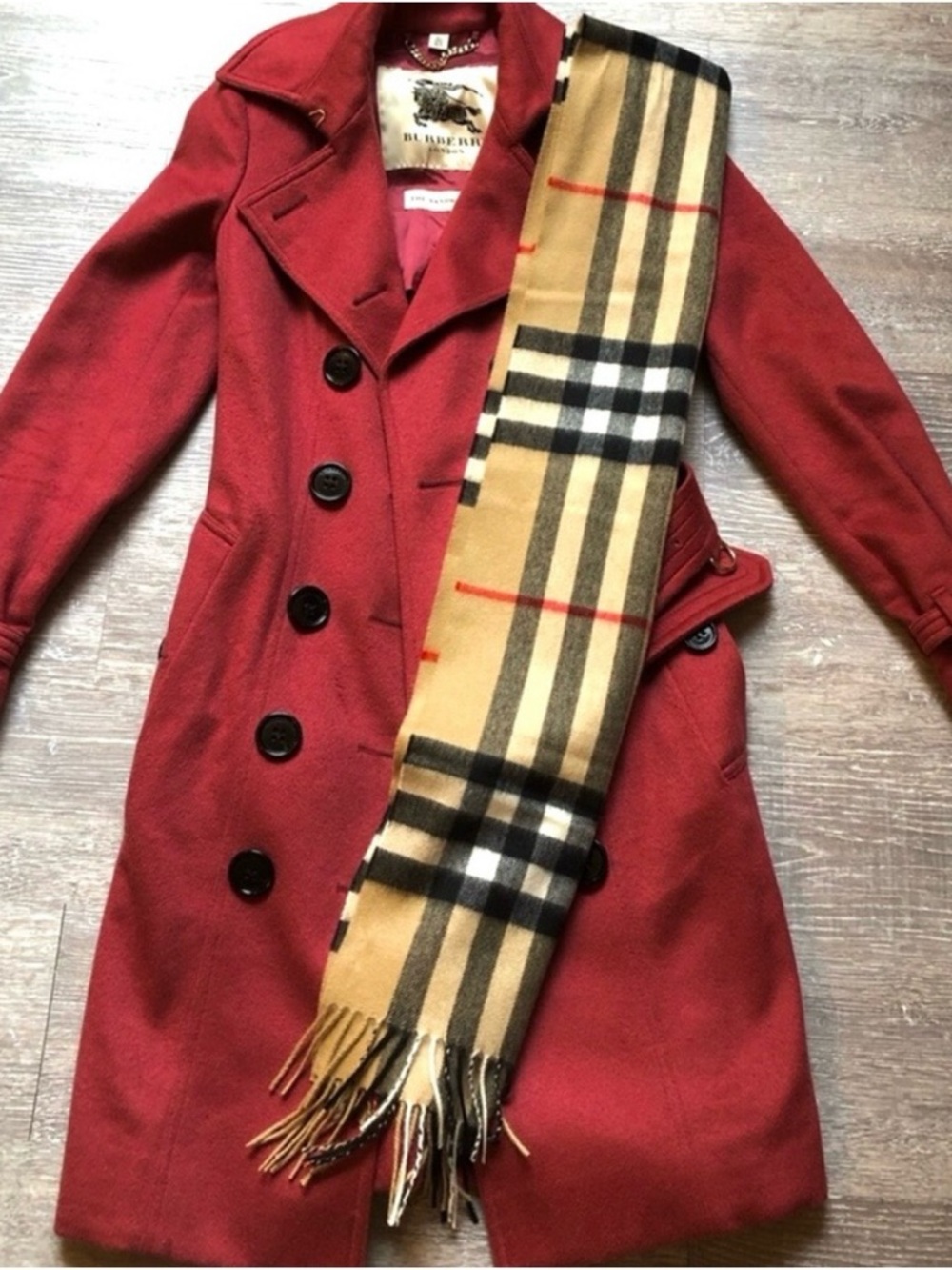 Burberry London Cashmere Blend Trench Coat – Raspberry Pink – Size 2